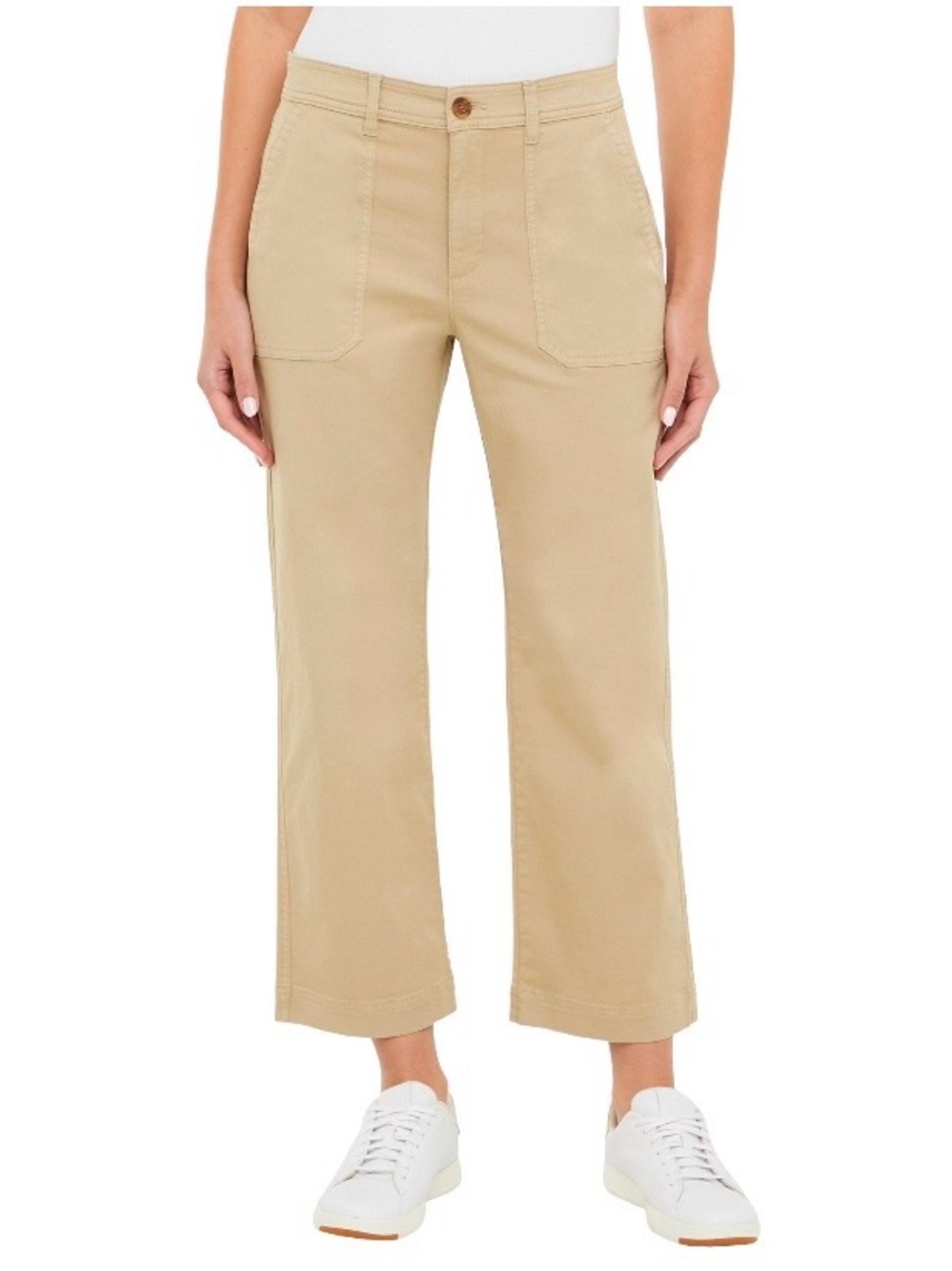 NWT GAP Cotton Ankle Trousers Mid-rise, Straight Leg, Tan Size 14